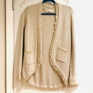 Zara knit oatmeal/ivory cardigan. Size medium